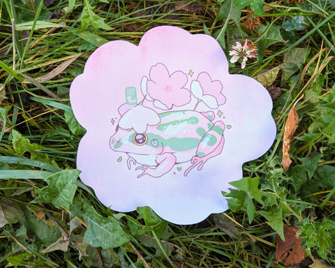 Sakura Frog - Printed Mousepad
