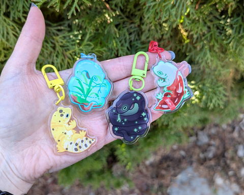 Frogscapes Series 9 - 2" Epoxy Acrylic Charm Keychains