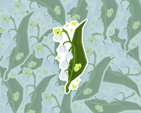 Lily of the Valley Bouquet 3" Die Cut Vinyl Sticker - Valentines 2026