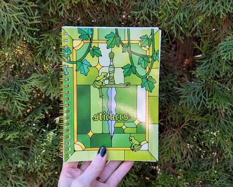 5x7" Stained Glass Froggy Reusable Sticker Book