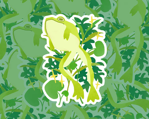 Springy Frog 3.5" Matte Die-Cut Vinyl Sticker