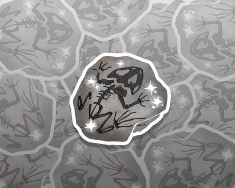 Fossil Frog - 3" Die-Cut Vinyl Sticker
