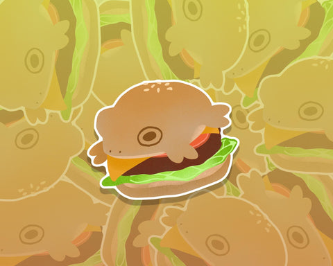Burger Frog - 3" Die-Cut Vinyl Sticker
