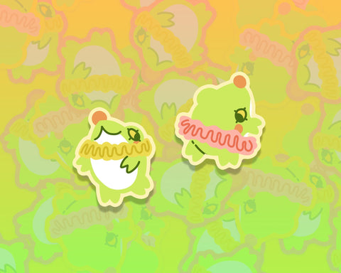 Clown Frogs Yippee and Wahoo Frog Con 2025  - 2.5" Die-Cut Vinyl Sticker Set of Two