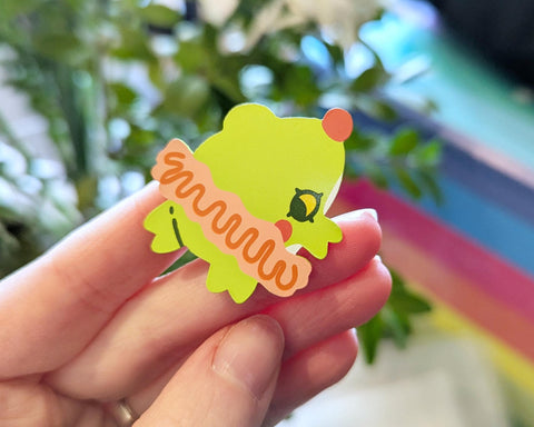 Yippee the Clown Frog - Frog Con Dyed Metal Enamel Pin