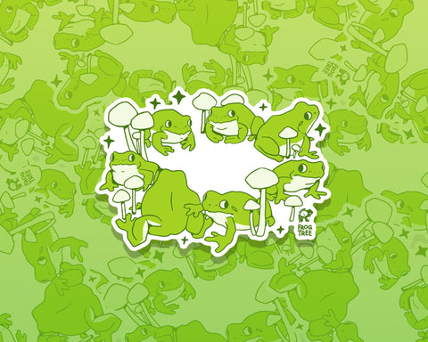 Froggy Fairy Ring - 3" Die-Cut Vinyl Sticker