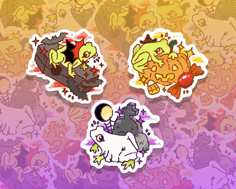Froggy Halloweenies - 2.5" Die-Cut Vinyl Stickers