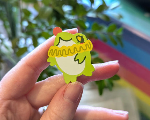 Wahoo the Clown Frog - Frog Con Dyed Metal Enamel Pin