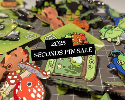 Seconds Enamel Pin Sale 2025 - frogs, bugs, salamanders, from all collections!