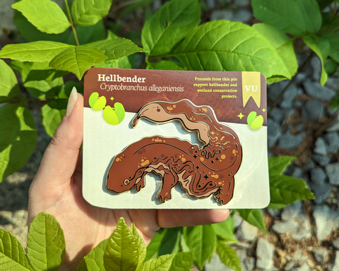 Hellbender Salamander - Pin Fundraiser – Frog Tree Games