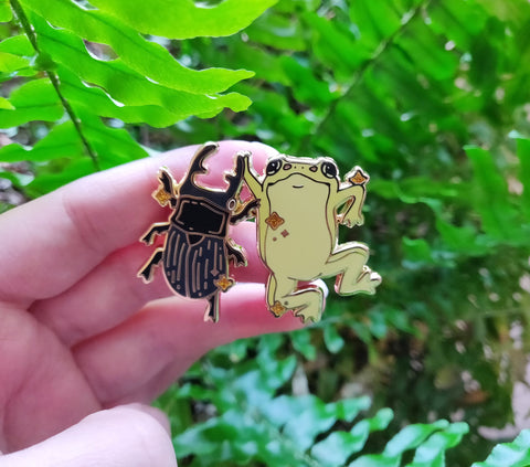 March Patreon Pin - Frog and Beetle Dance Party