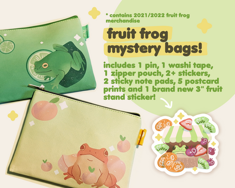 Fruit Frog Mystery Bag! Includes a pin, washi tape, stickers and more!