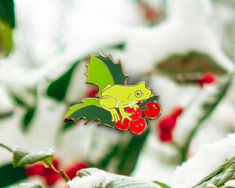Holly - Holiday Berry Frogs Enamel Pin