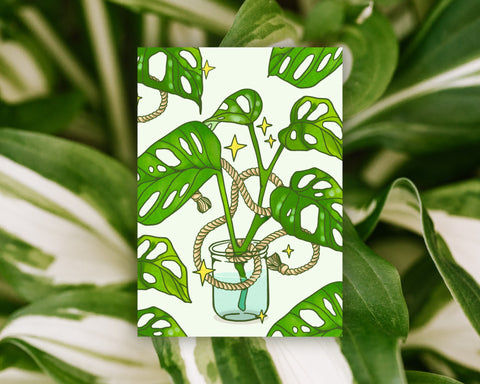 Monstera Clipping- 5x7" Premium Soft Touch Art Card