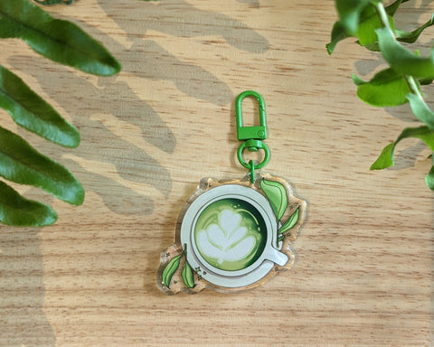Matcha Tea 2.5" Acrylic Charm Keychain