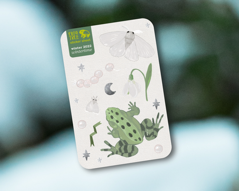 Wintertime Silver Frog Sticker Sheet